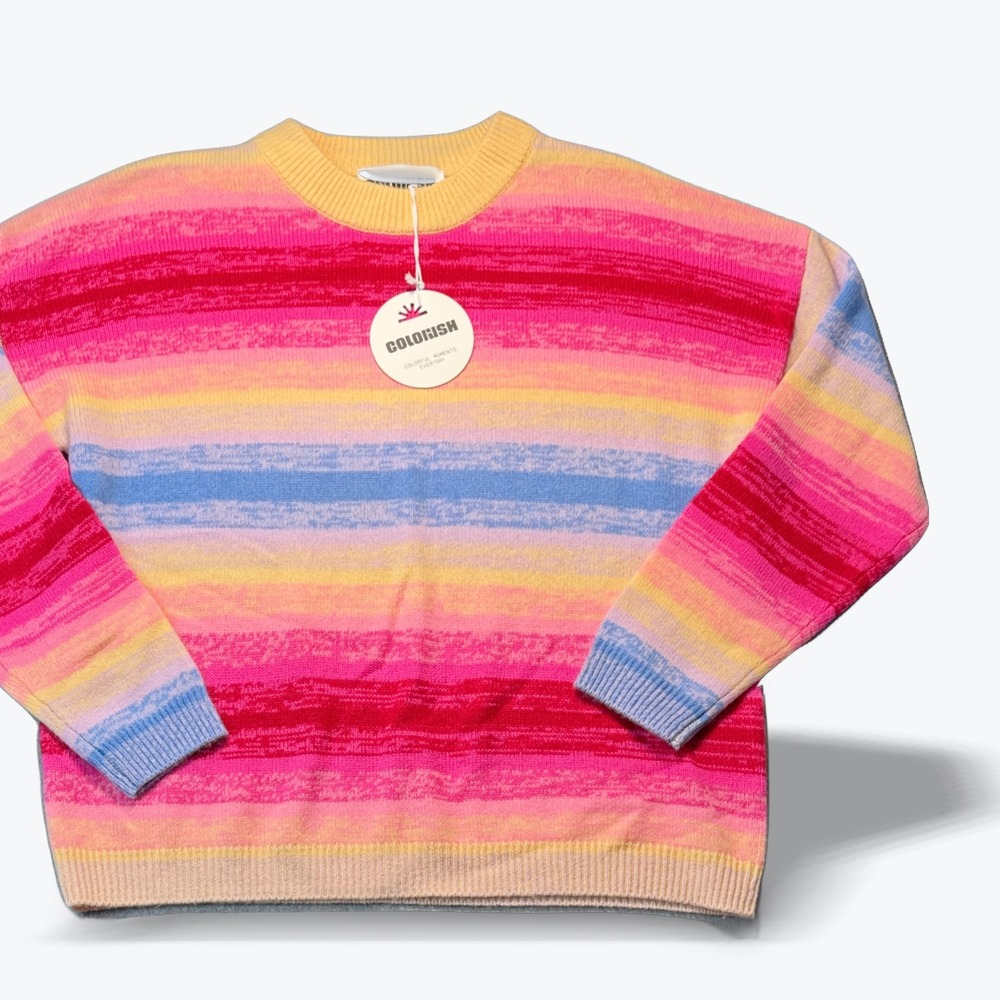 Crush Colorush Cashmere Sweater Kohala Twist Crew Kaleidoscope C RUSH Small NEW